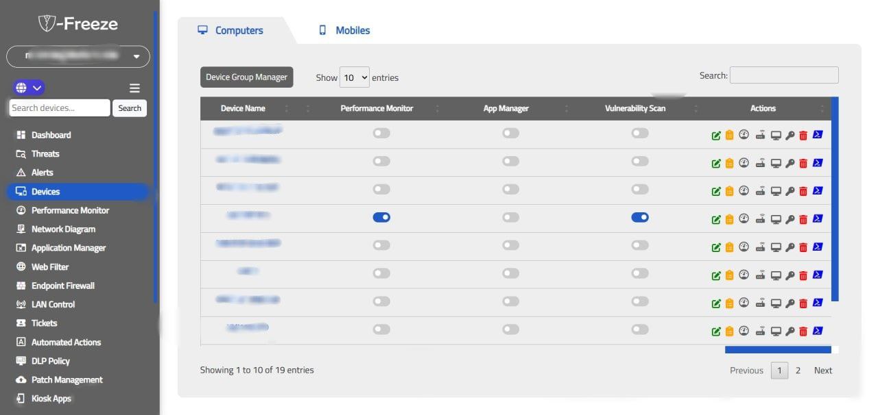 i-Freeze Centralized Management